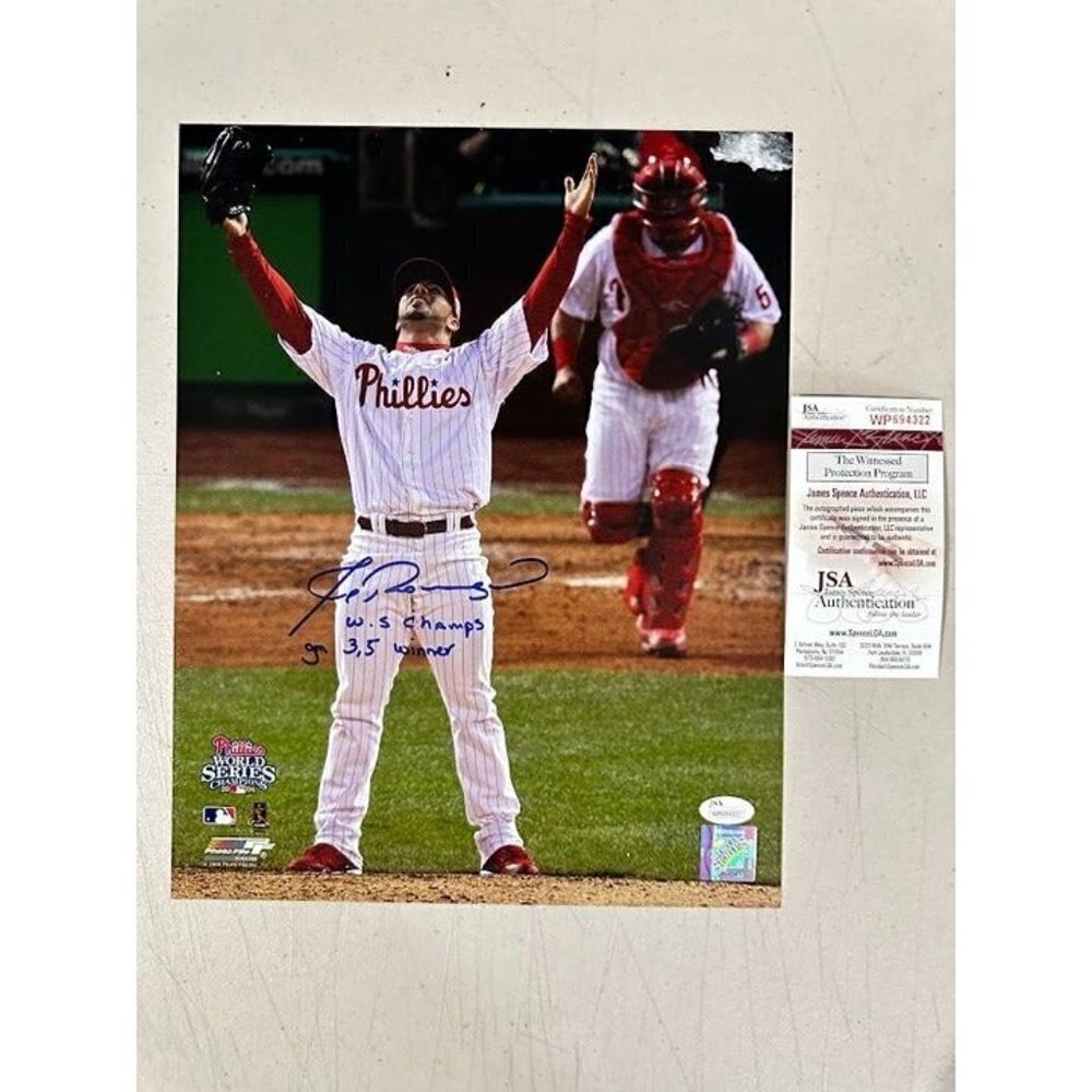 J.C. Romero signed insc autographed Philadelphia Phillies 11x14 photo JSA